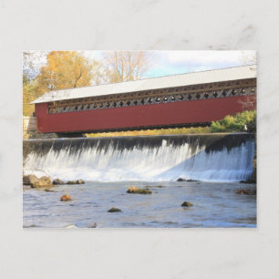 Carte Postale Pont couvert de papeterie et chutes Bennington VT