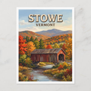 Carte Postale Pont couvert de Stowe Vermont
