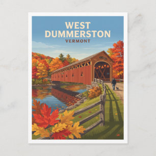 Carte Postale Pont couvert de West Dummerston Cadeau de voyage d