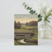 Carte Postale Pont couvert du comté de Parke dans l'Indiana (Debout devant)