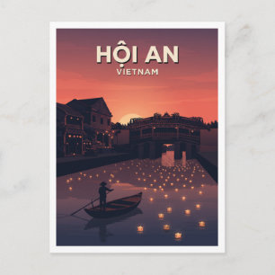 Carte Postale Pont couvert japonais et rivière Thu Bon Hoi An