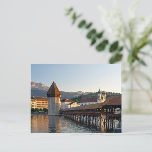 Carte Postale Pont couvert Lucerne (Debout devant)