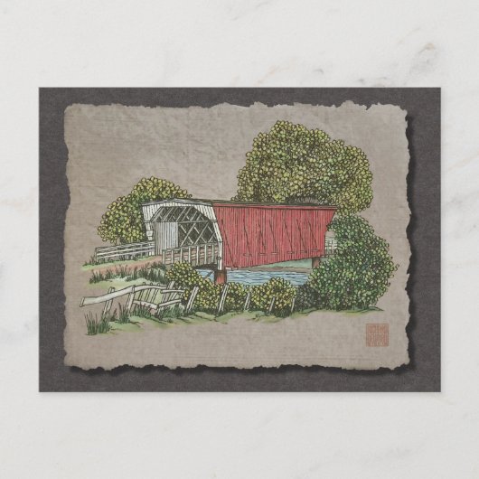 Carte Postale Pont couvert pour les amoureux (Devant)