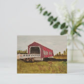 Carte postale Pont couvert rouge (Debout devant)