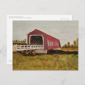 Carte postale Pont couvert rouge (Devant / Derrière)