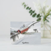 Carte Postale Pont couvert rouge, Québec (Debout devant)