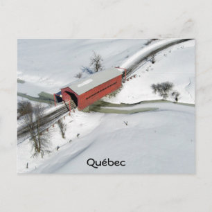 Carte Postale Pont couvert rouge, Québec