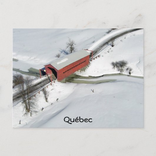 Carte Postale Pont couvert rouge, Québec (Devant)
