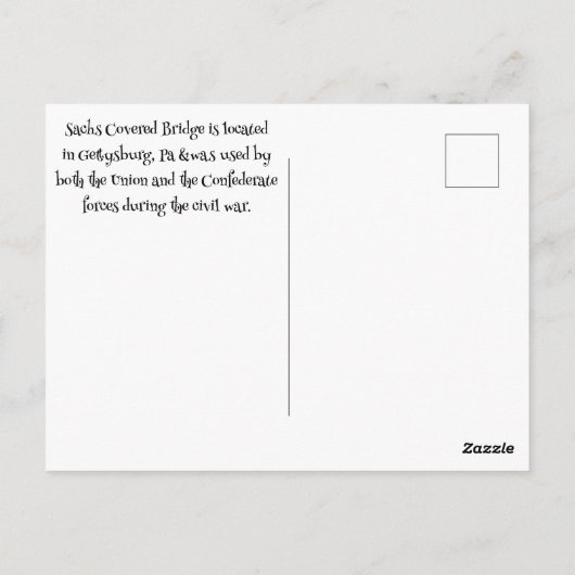 Carte Postale Pont couvert Sachs (Dos)