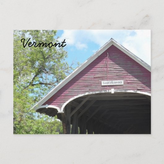 Carte Postale Pont couvert Sanborn - Vermont (Devant)