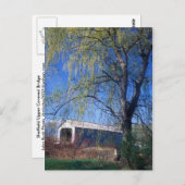 Carte Postale Pont couvert supérieur de Sheffield Berkshires MA (Devant / Derrière)