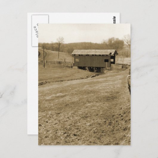 Carte Postale Pont couvert vintage (Devant / Derrière)