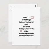 Carte Postale Pont d'amour (Devant / Derrière)