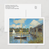 Carte Postale Pont d'Argenteuil par Claude Monet (Devant / Derrière)