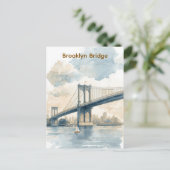 Carte Postale Pont de Brooklyn aquarelle (Debout devant)