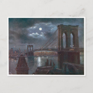 Carte Postale Pont de Brooklyn au clair de lune