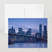 Carte Postale Pont de Brooklyn au crépuscule (Devant / Derrière)