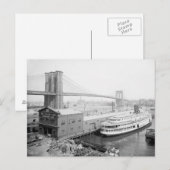 Carte Postale Pont de Brooklyn et quais, 1905 (Devant / Derrière)