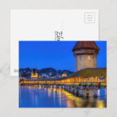 Carte Postale Pont de chapelle, Kapellbrucke, Lucerne, Suisse (Devant / Derrière)