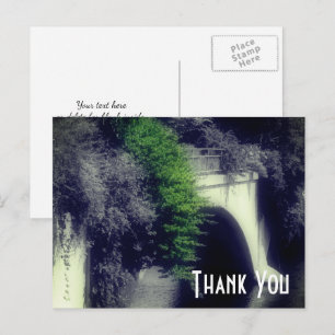 Carte Postale Pont de Fleurs Noir et Blanc Merci