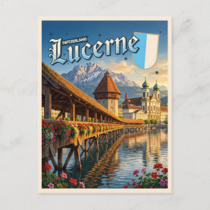 Carte Postale Pont de la Chapelle de Lucerne – Monument de Suiss