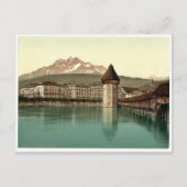 Carte Postale Pont de la Chapelle et vue sur Pilatus, Lucerne, S (Devant)