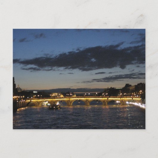 Carte Postale Pont de la Seine au crépuscule (Devant)