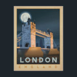 Carte Postale Pont de Londres | Angleterre<br><div class="desc">Anderson Design Group est un cabinet d'illustration et de design primé basé à Nashville,  Tennessee. Le fondateur Joel Anderson dirige une équipe d'artistes talentueux pour créer des affiches originales qui ressemblent à des impressions publicitaires vintage classiques des années 1920 aux années 1960.</div>