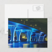 Carte Postale Pont de nuit à Port of Miami, Floride (Devant / Derrière)