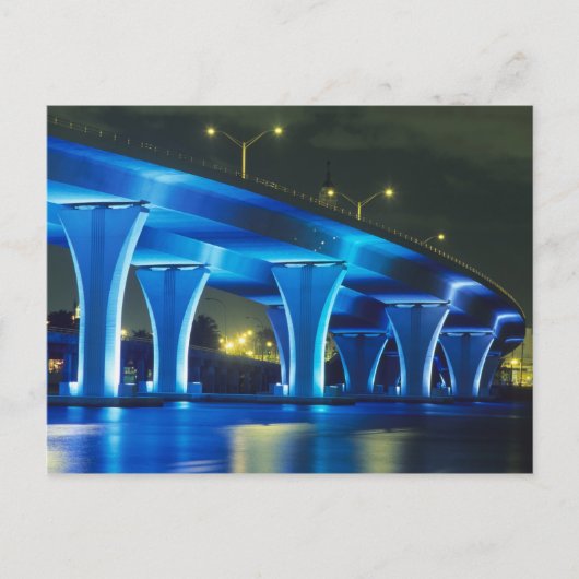 Carte Postale Pont de nuit à Port of Miami, Floride (Devant)