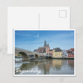 Carte Postale Pont de pierre à Ratisbonne, Allemagne (Devant / Derrière)