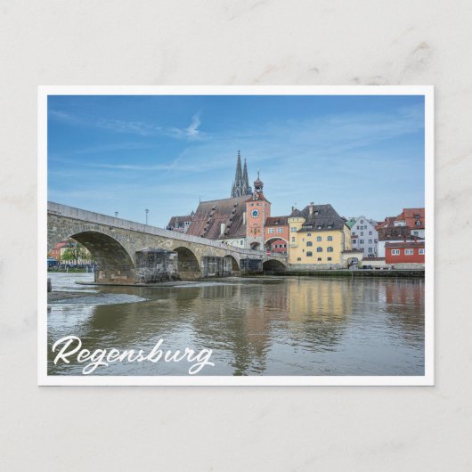 Carte Postale Pont de pierre à Ratisbonne, Allemagne (Devant)