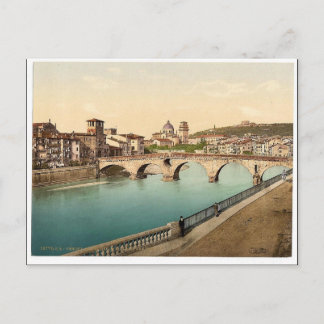 Carte Postale Pont de pierre et San Giorgia, Vérone, Italie