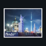 Carte Postale Pont de pierre près de la cathédrale de Berlin en<br><div class="desc">Vue sur la rivière Spree, tour TV et la cathédrale de Berlin à Berlin, Allemagne</div>