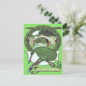 Carte Postale Pont de pierre Shamrock Bagpipe Shillelagh (Debout devant)