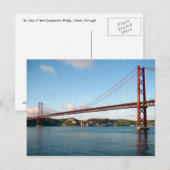 Carte Postale Pont de suspension de Lisbonne (Devant / Derrière)