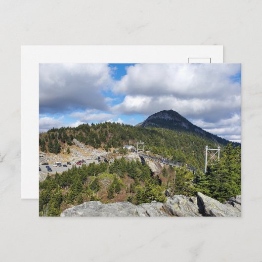 Carte Postale Pont de suspension de Swing Grand-père Mountain NC (Devant / Derrière)