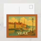 Carte Postale Pont de Vejle Danemark (Devant / Derrière)