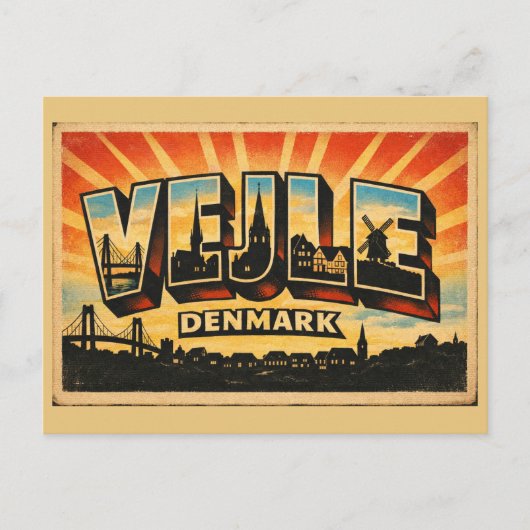 Carte Postale Pont de Vejle Danemark (Devant)
