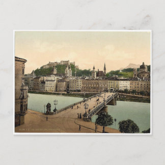 Carte Postale Pont de ville, Salzbourg, Austro-Hongrie rare Phot