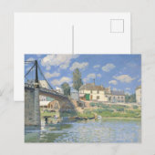 Carte Postale Pont de Villeneu par Sisley Impressionist Paint (Devant / Derrière)