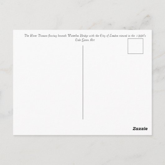 Carte Postale Pont de Waterloo (Dos)