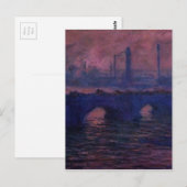 Carte Postale Pont de Waterloo, temps couvert par Claude Monet (Devant / Derrière)