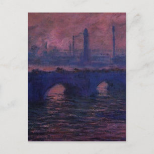 Carte Postale Pont de Waterloo, temps couvert par Claude Monet