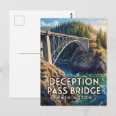 Carte Postale Pont Deception Pass — Washington (Devant / Derrière)