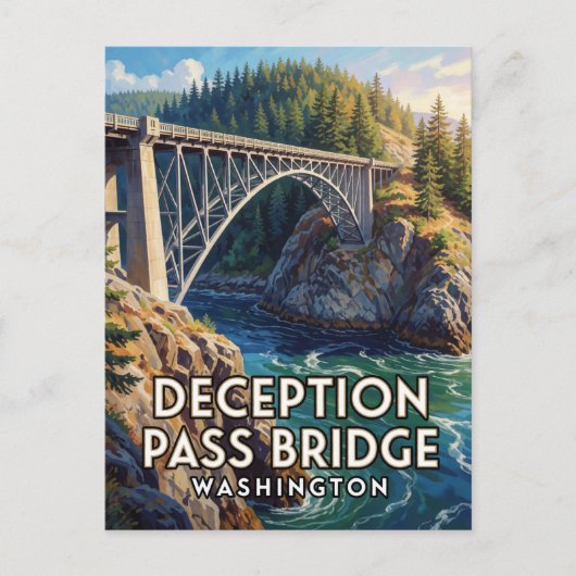 Carte Postale Pont Deception Pass — Washington (Devant)