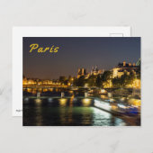 Carte Postale Pont des arts à la tombée de la nuit - Paris, Fran (Devant / Derrière)