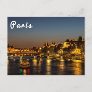 Carte Postale Pont des arts à la tombée de la nuit - Paris, Fran
