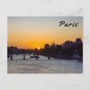 Carte Postale Pont des arts au coucher du soleil - Paris, France