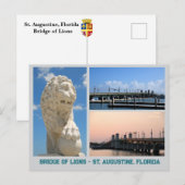 Carte Postale Pont des lions St. Augustine (Devant / Derrière)